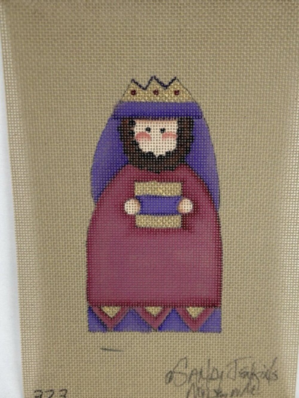 Sandy Jenkins Wiseman King Handpainted Needlepoint Canvas HP 18 Ct Nativy